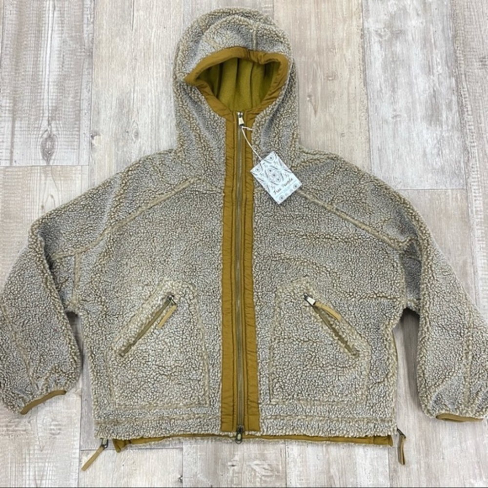NWT Free People Mountain Air Hooded Plush Fleece Jacket